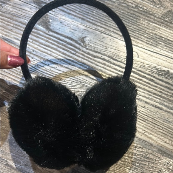Black Faux Fur Earmuffs - Picture 2 of 2